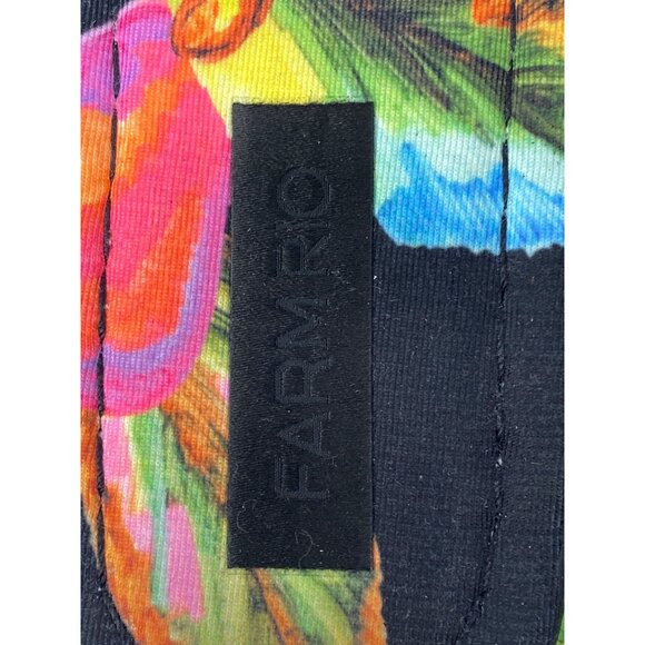 Farm Rio Size 8 Cashew Crochet Puffy Flower Flip Flops Black Pink Orange - Picture 9 of 10